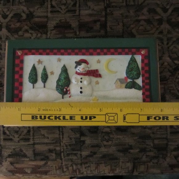 Christmas Holiday Wood Painted Snowman Small 6 Drawer Jewelry Trinket Box - Picture 10 of 11